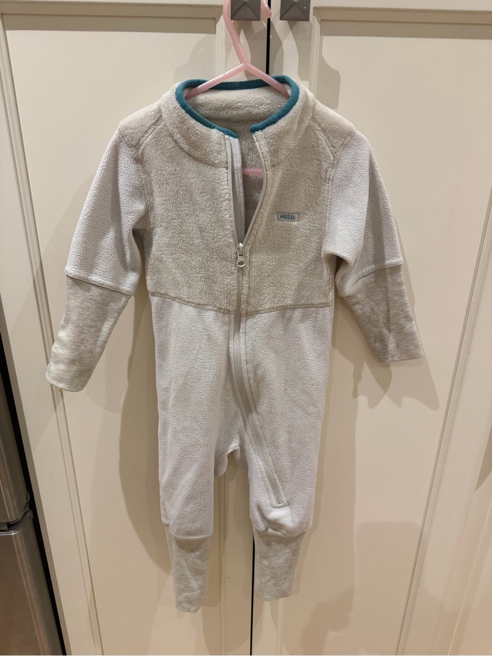 Wedze 2t Cream Fleece One-Piece Zip Romper